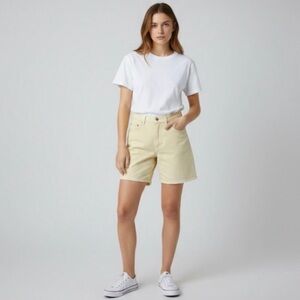 Jordache butter yellow denim high waisted vintage shorts 27 waist